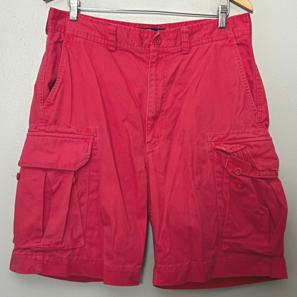 Polo Ralph Lauren Cargo Shorts Mens 35 Red 100% Cotton Classic Fit Utility 9"